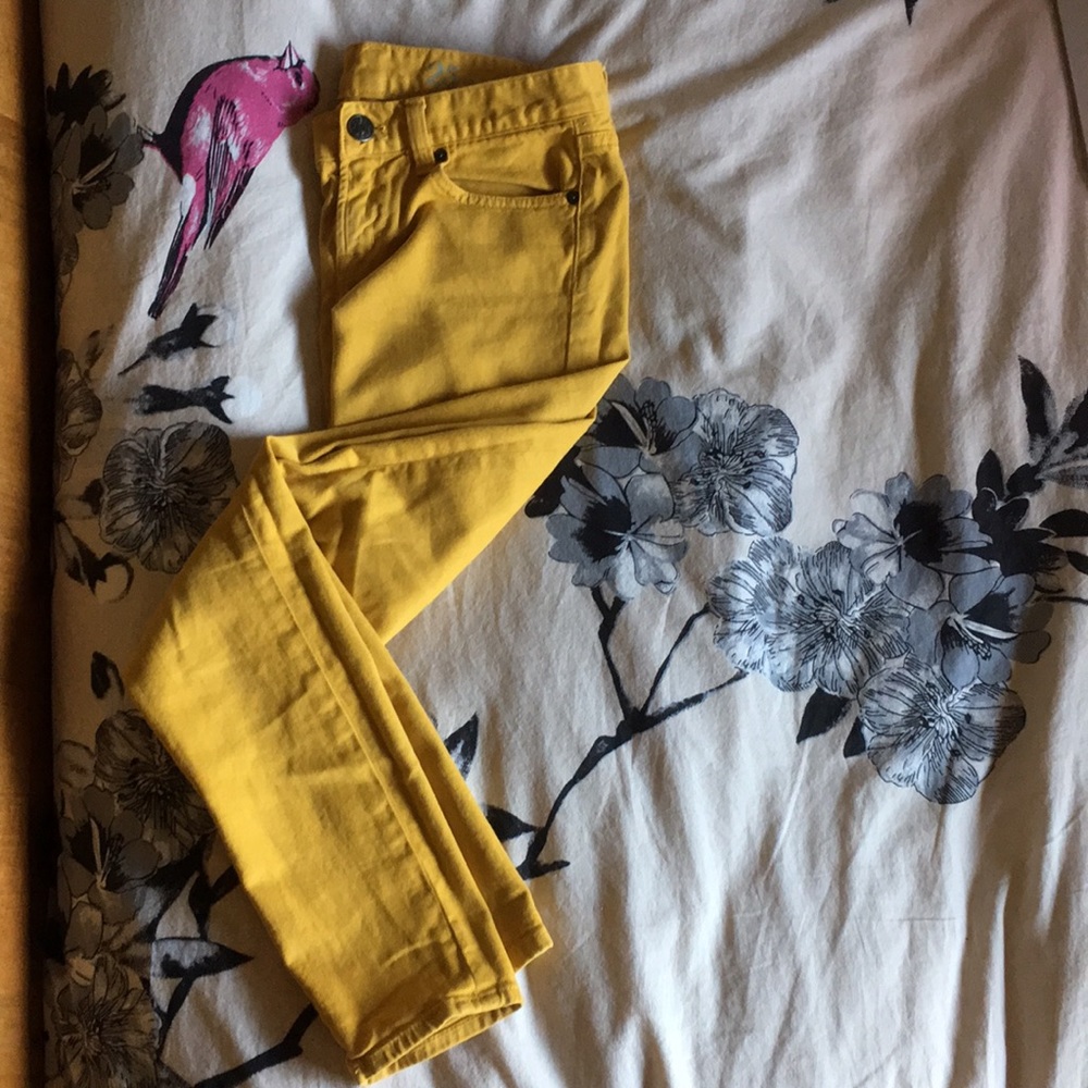 J. Crew Mustard Yellow Toothpick Ankle Jeans